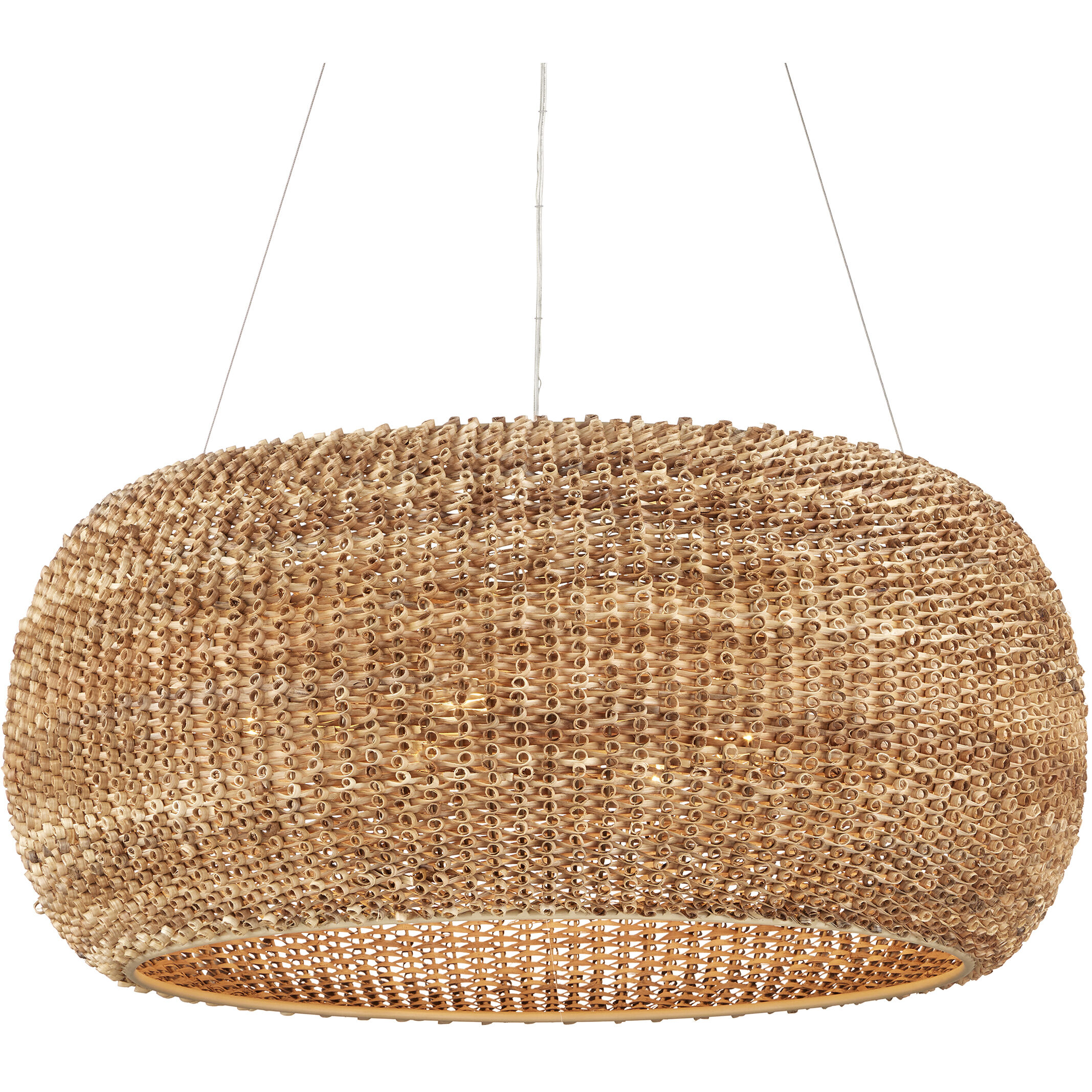 Boucle 6 Light 36 inch Natural/Beige Chandelier Ceiling Light