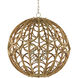 Cape Verde 4 Light 24.5 inch Silver Leaf/Smokewood/Natural Orb Chandelier Ceiling Light