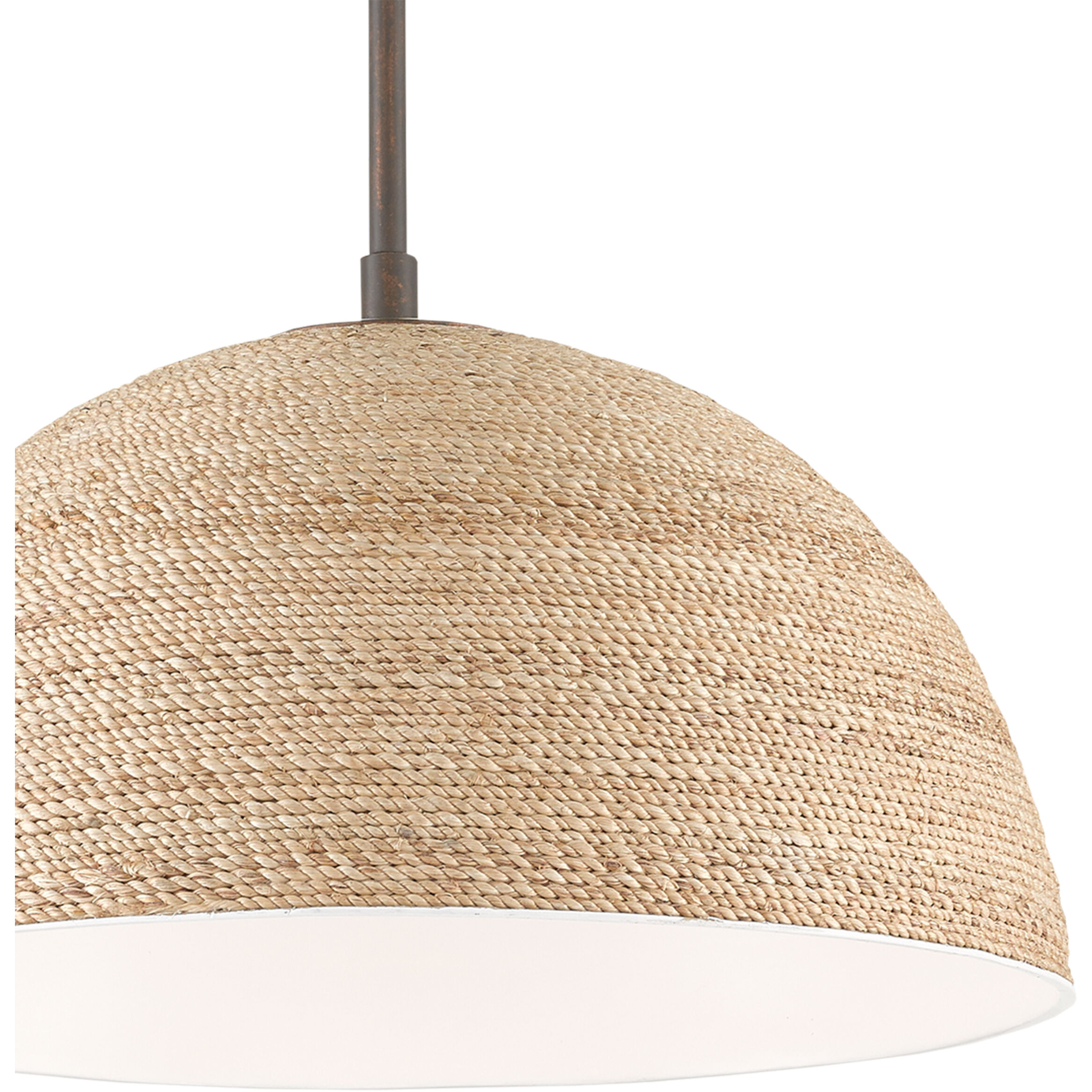 Tobago 1 Light 17 inch Bronze Gold/Sugar White/Natural Rope Pendant Ceiling Light