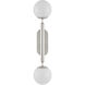 Barbican 2 Light 6.5 inch Polished Nickel and White Bath Sconce Wall Light