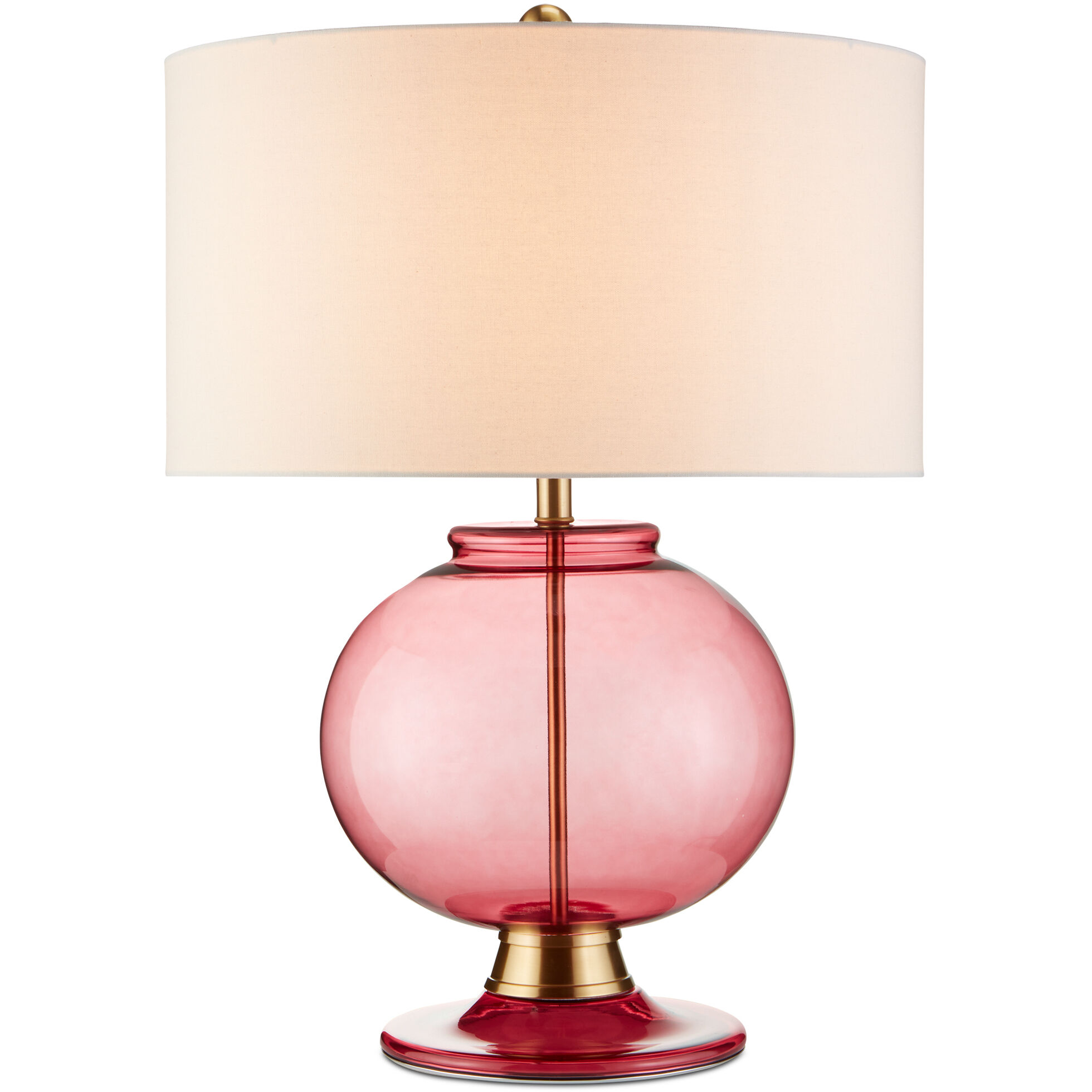 Jocasta 27.75 inch 150 watt Clear Red/Brass Table Lamp Portable Light