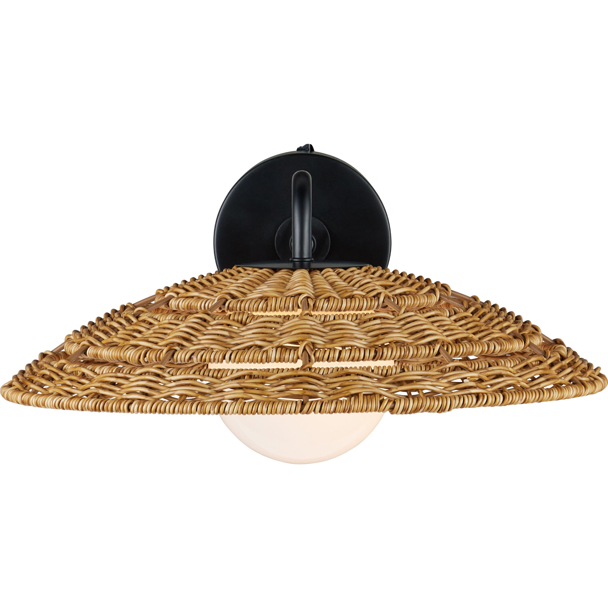 Barbary 1 Light 8 inch Natural/Black/Frosted White Outdoor Wall Sconce