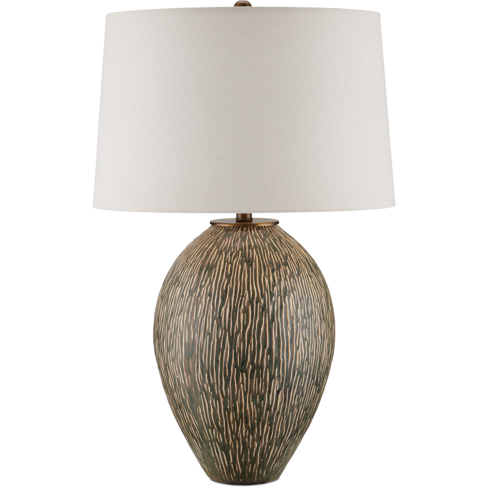 Hildreth 29.75 inch 150 watt Olive Green/Beige/Off-White/Antique Brass Table Lamp Portable Light