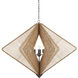 Shizen 3 Light 47 inch Natural Rope and Hiroshi Gray Chandelier Ceiling Light, Hiroshi Koshitaka Collection