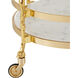 Fiore Polished Brass/Clear/Natural Bar Cart