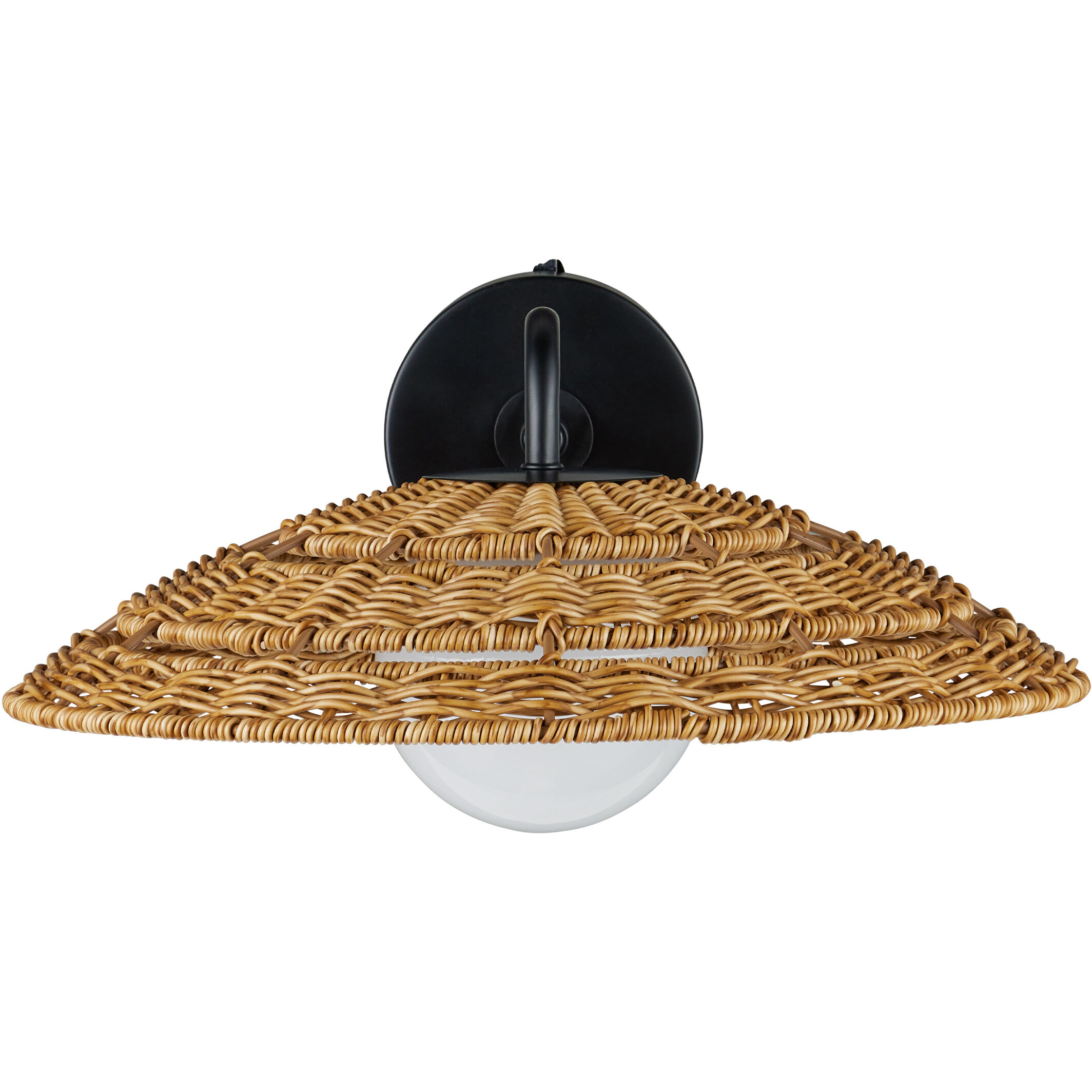 Barbary 1 Light 8 inch Natural/Black/Frosted White Outdoor Wall Sconce