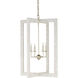 Arietta 4 Light 22 inch Mother of Pearl/Contemporary Silver Leaf Chandelier Ceiling Light