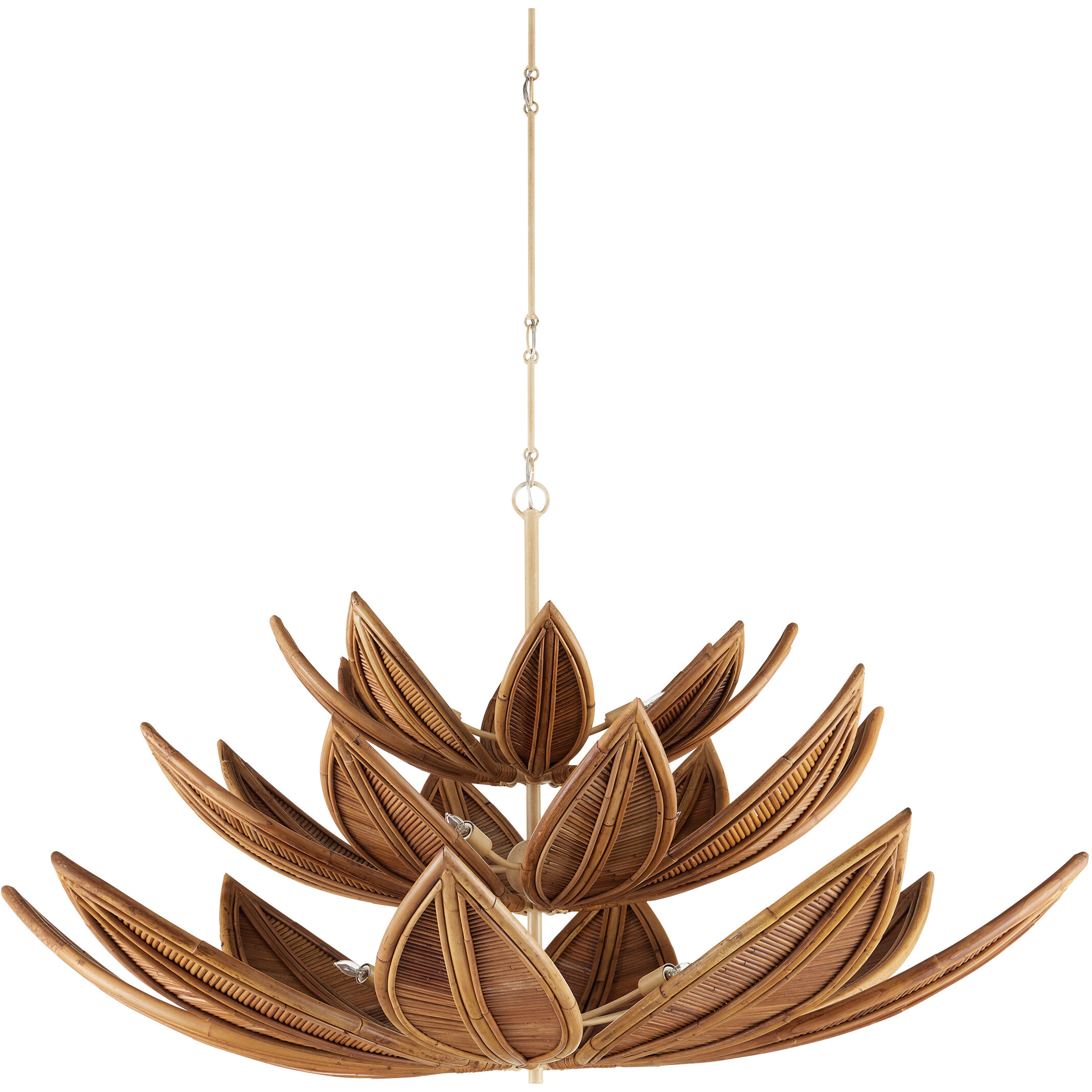 Cubana 12 Light 56.25 inch Natural/Coco Cream Three-Tier Chandelier Ceiling Light