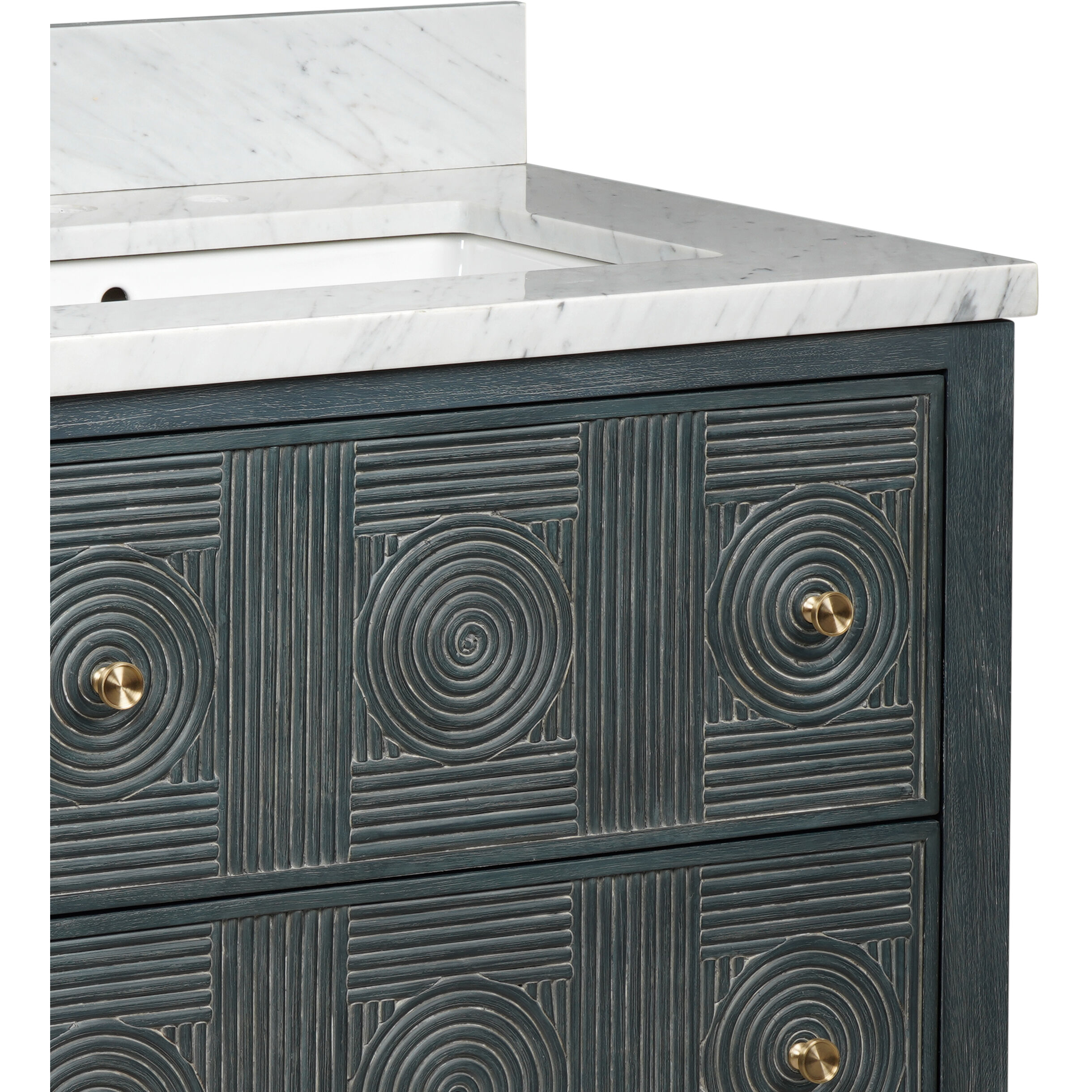 Santos 28 X 34 inch Vintage Navy/Natural/White/Brushed Brass/Polished Nickel Vanity with Undermount Sink