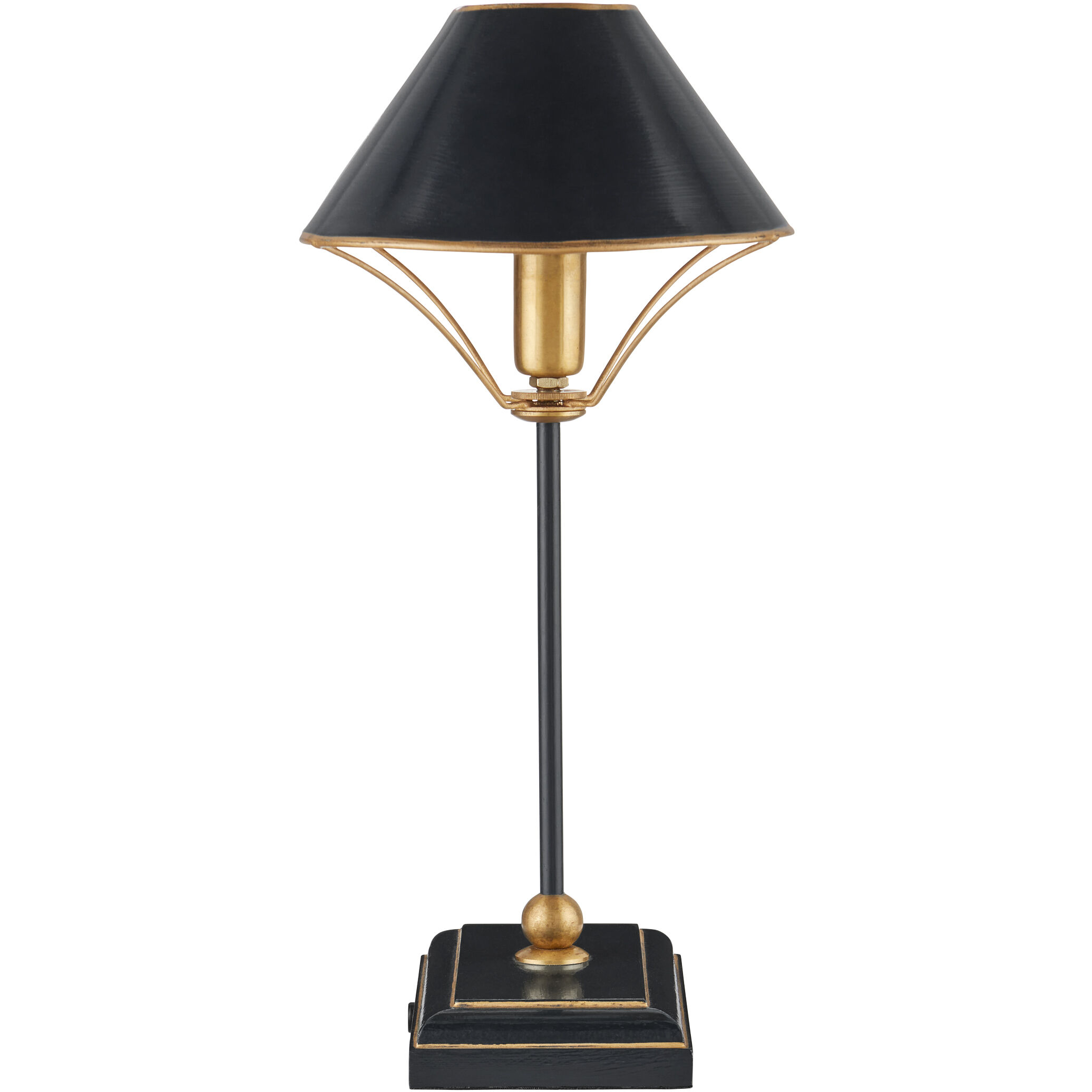 Daphne 16.5 inch 60 watt Black/Antique Gold Table Lamp Portable Light