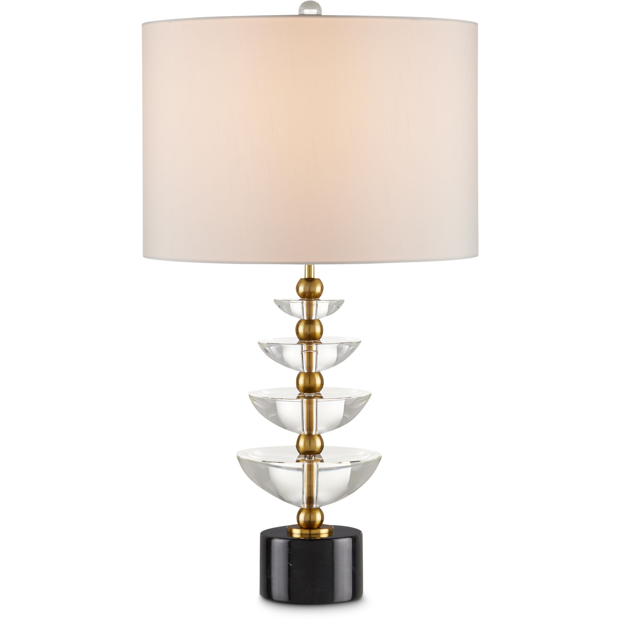 Waterfall 27.5 inch 150 watt Clear/Natural/Brass Table Lamp Portable Light