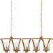 Maximus 5 Light 47 inch Washed Gold Leaf Chandelier Ceiling Light, Rectangular