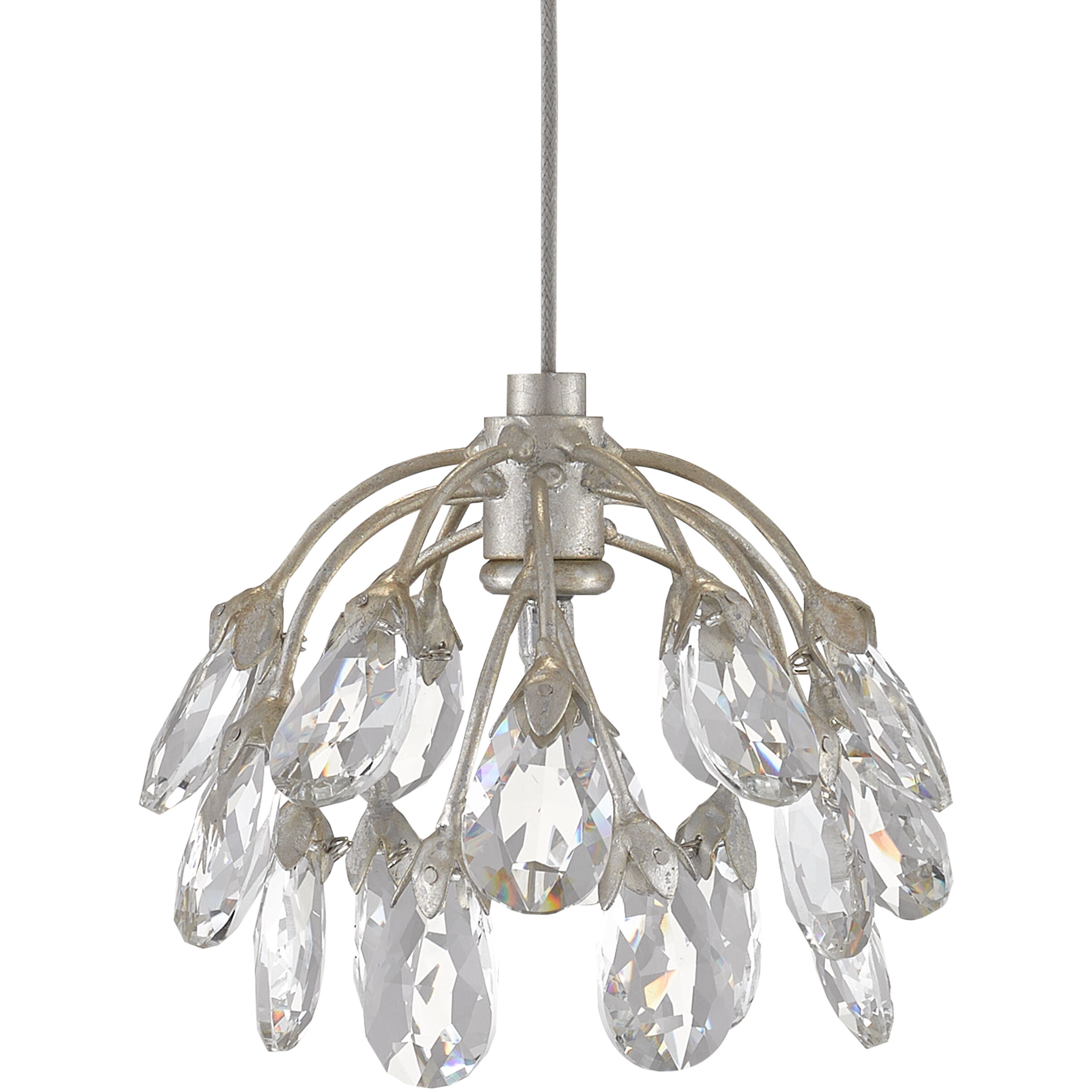 Crystal Bud Multi-Drop Linear Pendant Ceiling Light