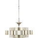 Grand Lotus 6 Light 30 inch Contemporary Silver Leaf Chandelier Ceiling Light, Large, Semi-Flush Convertible