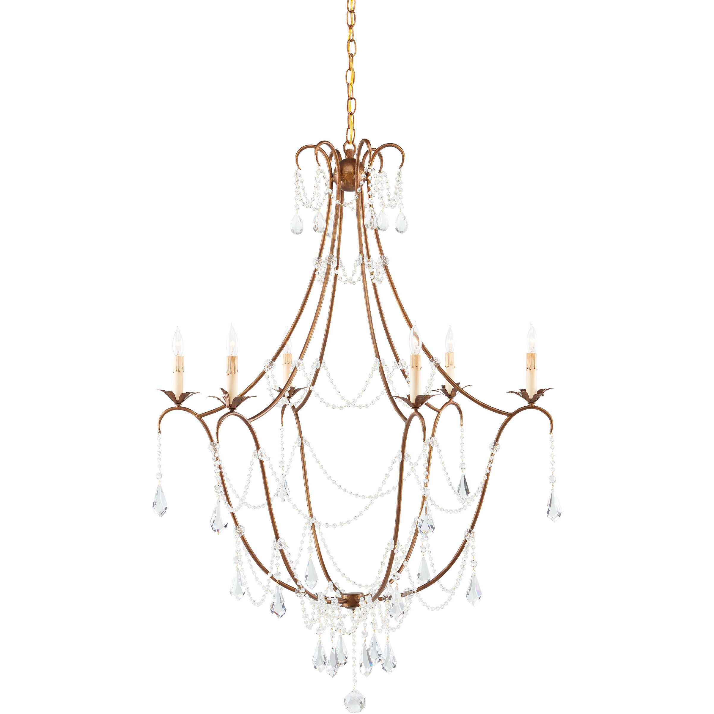 Elizabeth 6 Light 35.5 inch Rhine Gold Chandelier Ceiling Light, Lillian August Collection