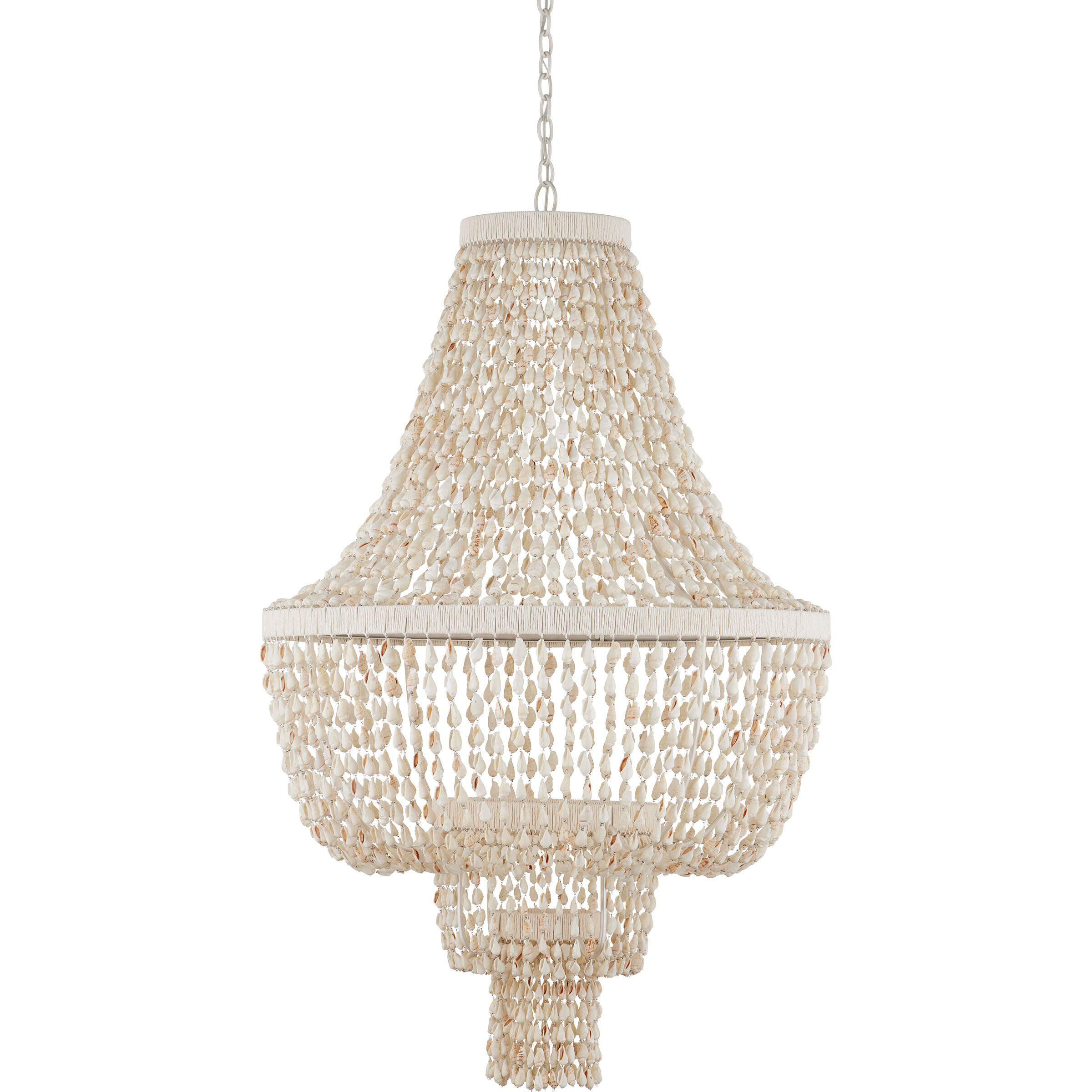 Cybele LED 35.5 inch Natural/Pearlized White/White Chandelier Ceiling Light