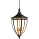Wycombe 4 Light 23.5 inch Satin Black/Contemporary Gold Leaf Lantern Pendant Ceiling Light, Bunny Williams Collection