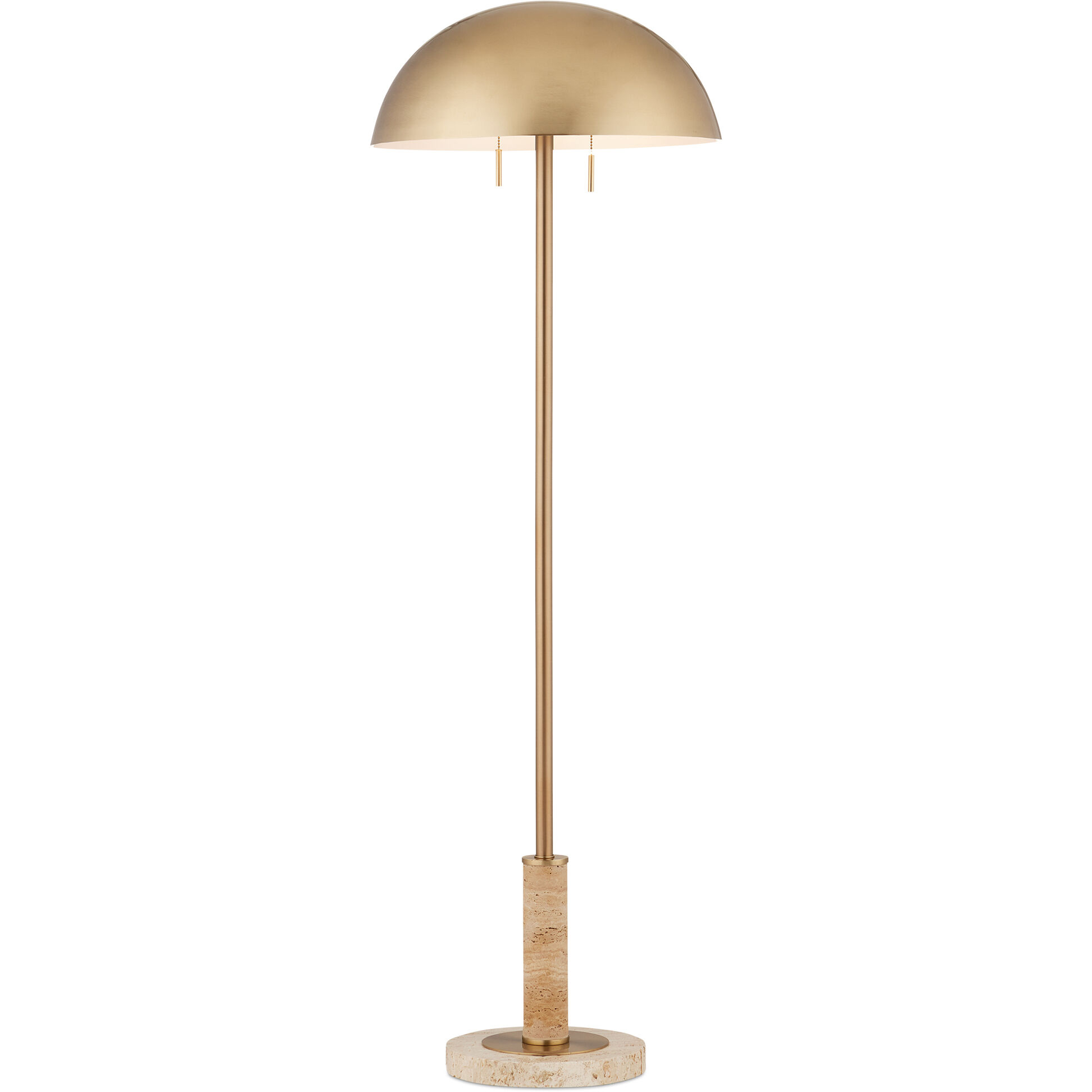 Miles 58.5 inch 7 watt Brass/Natural Floor Lamp Portable Light