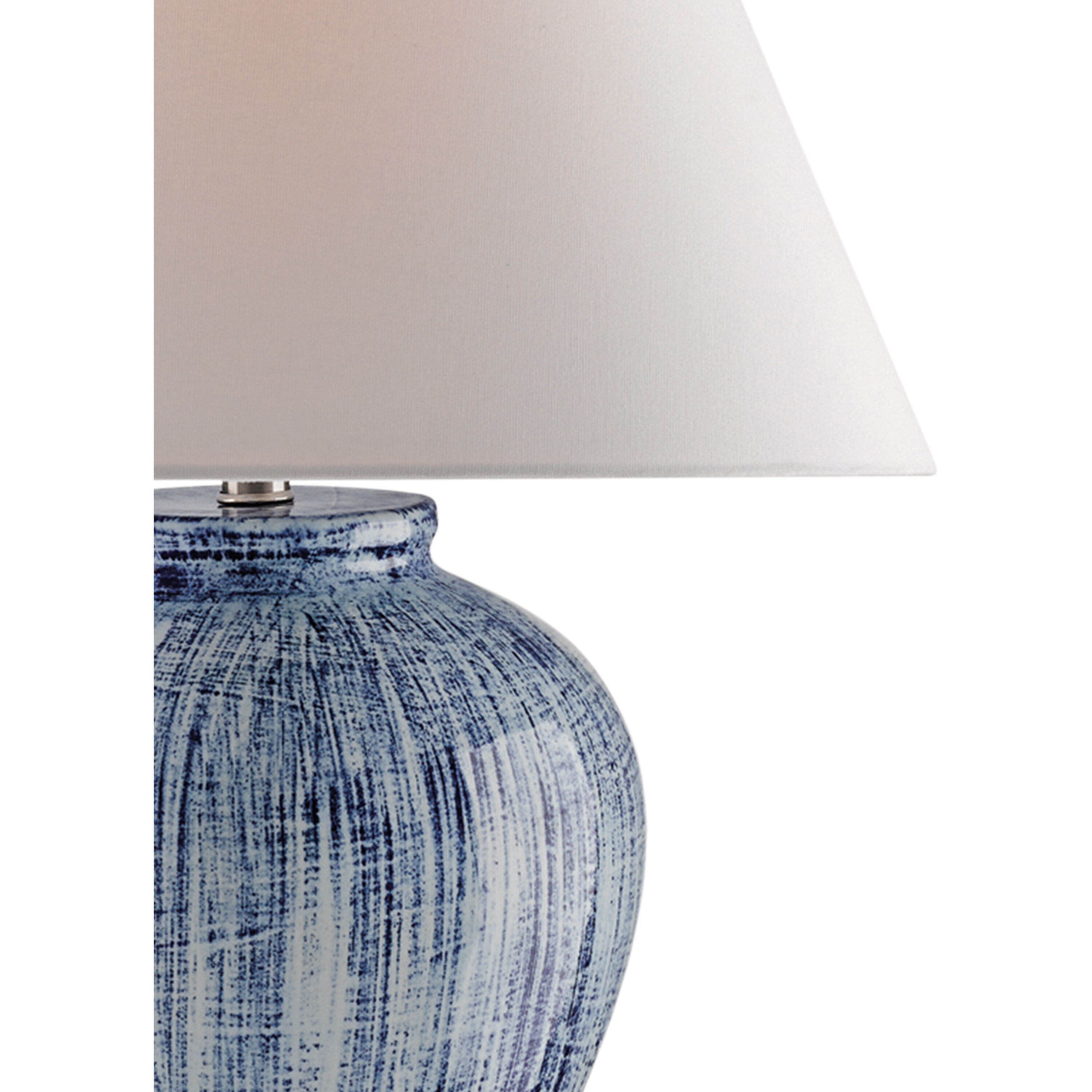 Malaprop 27.5 inch 150 watt Blue/White Table Lamp Portable Light