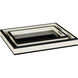 Ivory Lacquer Ivory/Black Trays, Set of 2