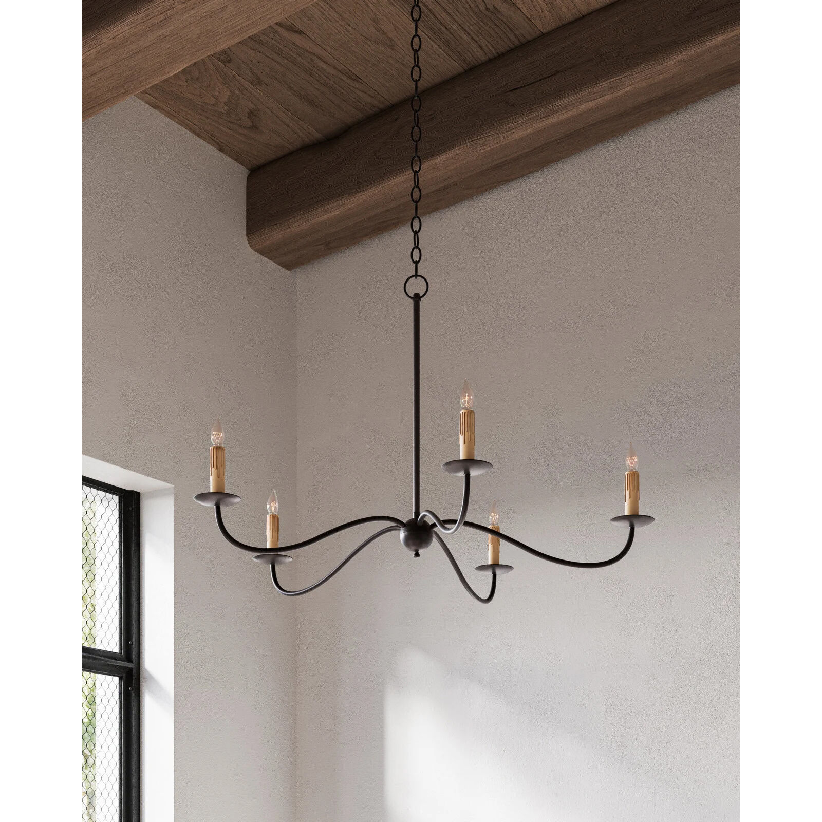 Saxon 5 Light 33.25 inch Zanzibar Black Chandelier Ceiling Light