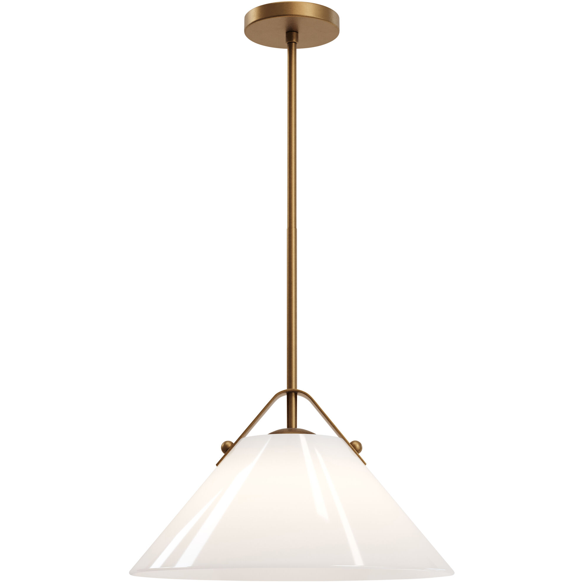 Bronwen 1 Light 19 inch Opaque White/Antique Brass Pendant Ceiling Light