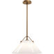 Bronwen 1 Light 19 inch Opaque White/Antique Brass Pendant Ceiling Light
