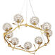 Dandelion 9 Light 38.5 inch Silver and Contemporary Gold Leaf Chandelier Ceiling Light