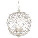 Crystal Bud 3 Light 13 inch Silver Granello Chandelier Ceiling Light, Sphere