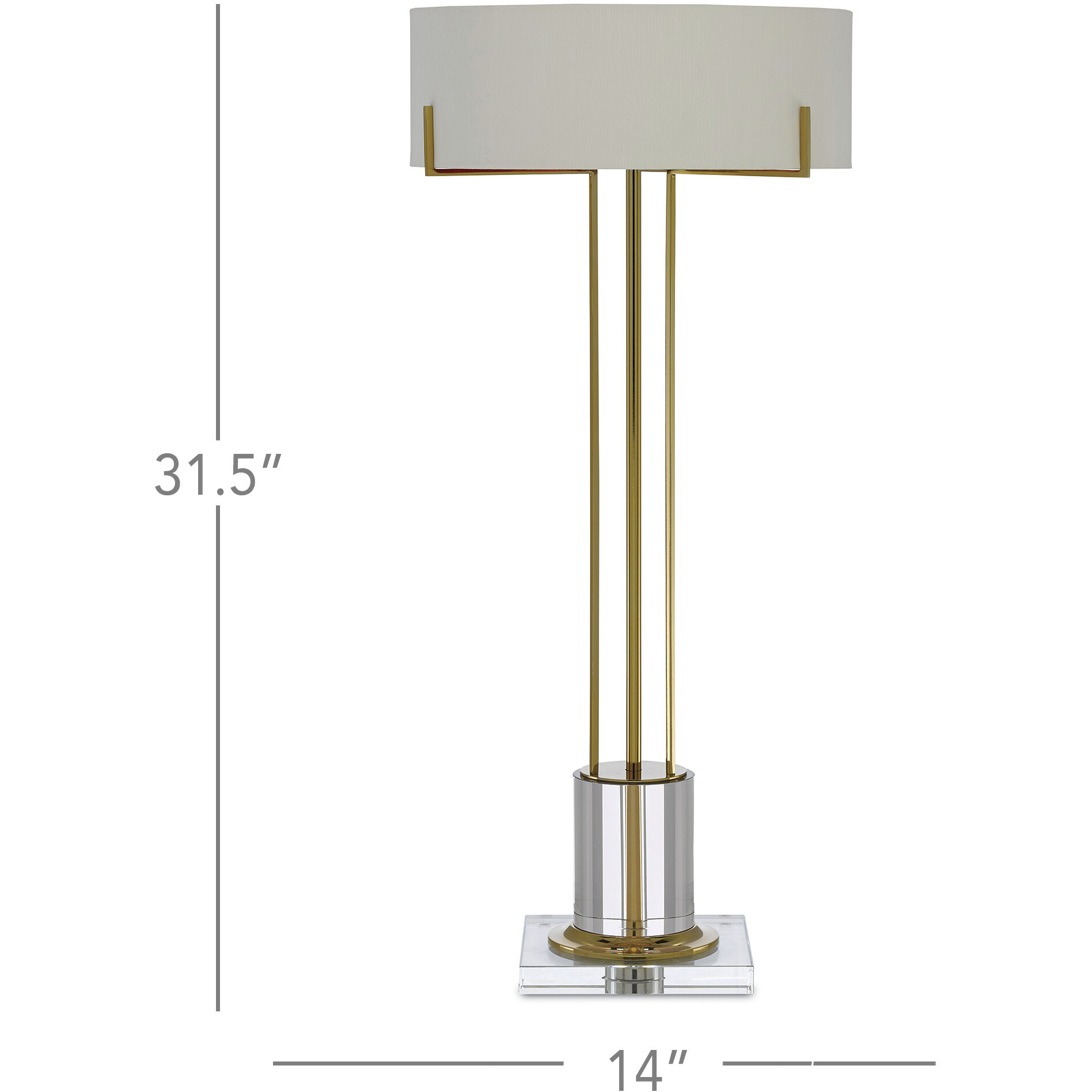 Winsland 31.5 inch 9 watt Polished Brass/Clear Table Lamp Portable Light