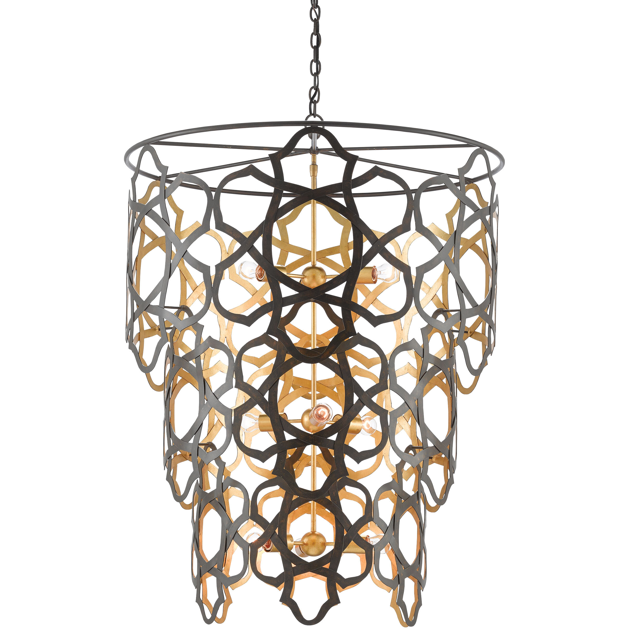 Mauresque 9 Light 36.5 inch Bronze Gold/Contemporary Gold Leaf Chandelier Ceiling Light
