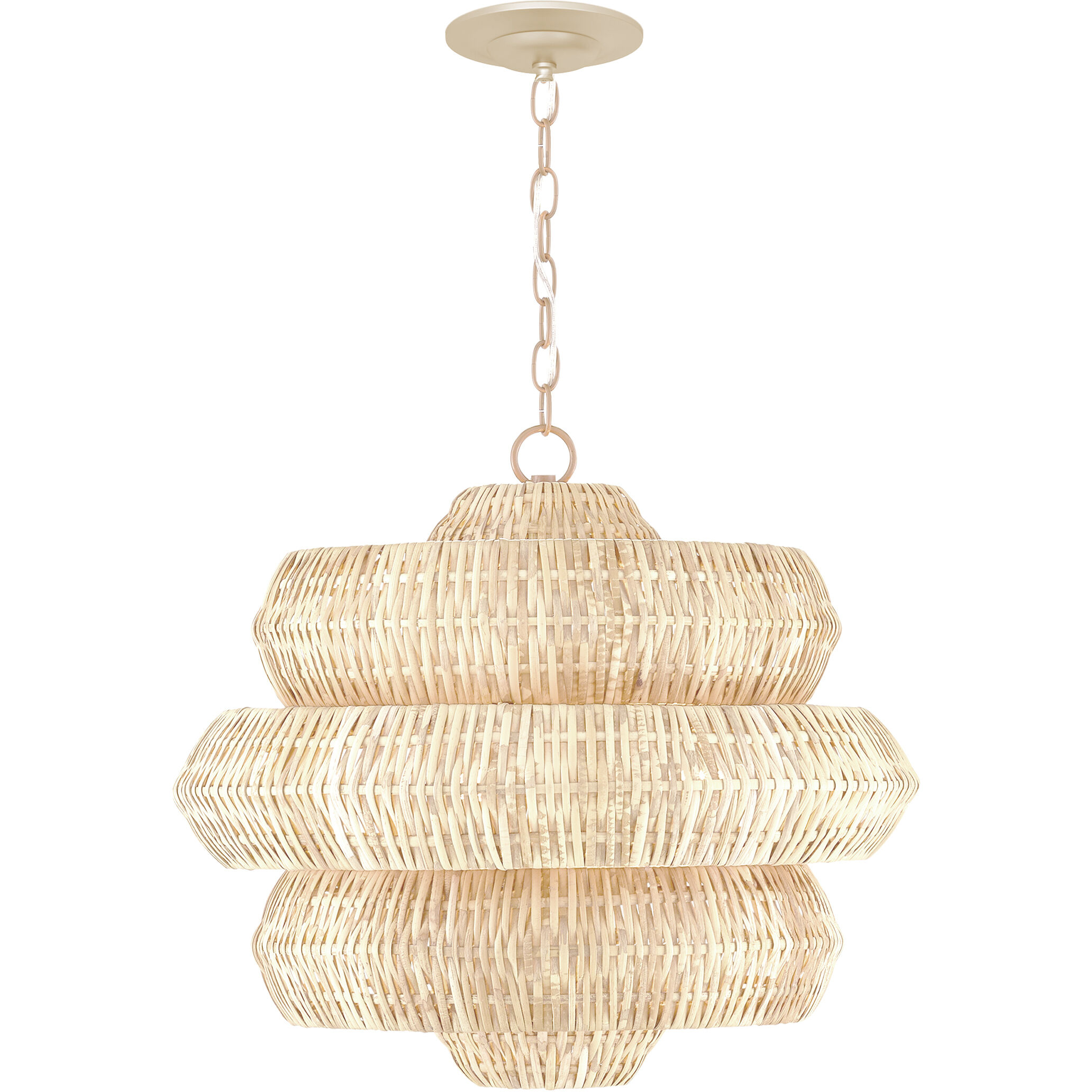 Antibes 3 Light 22.5 inch Bleached Natural/Snow White Chandelier Ceiling Light, Small