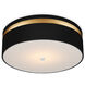 Serenity 1 Light 18.5 inch Satin Black and Contemporary Gold with White Flush Mount Ceiling Light