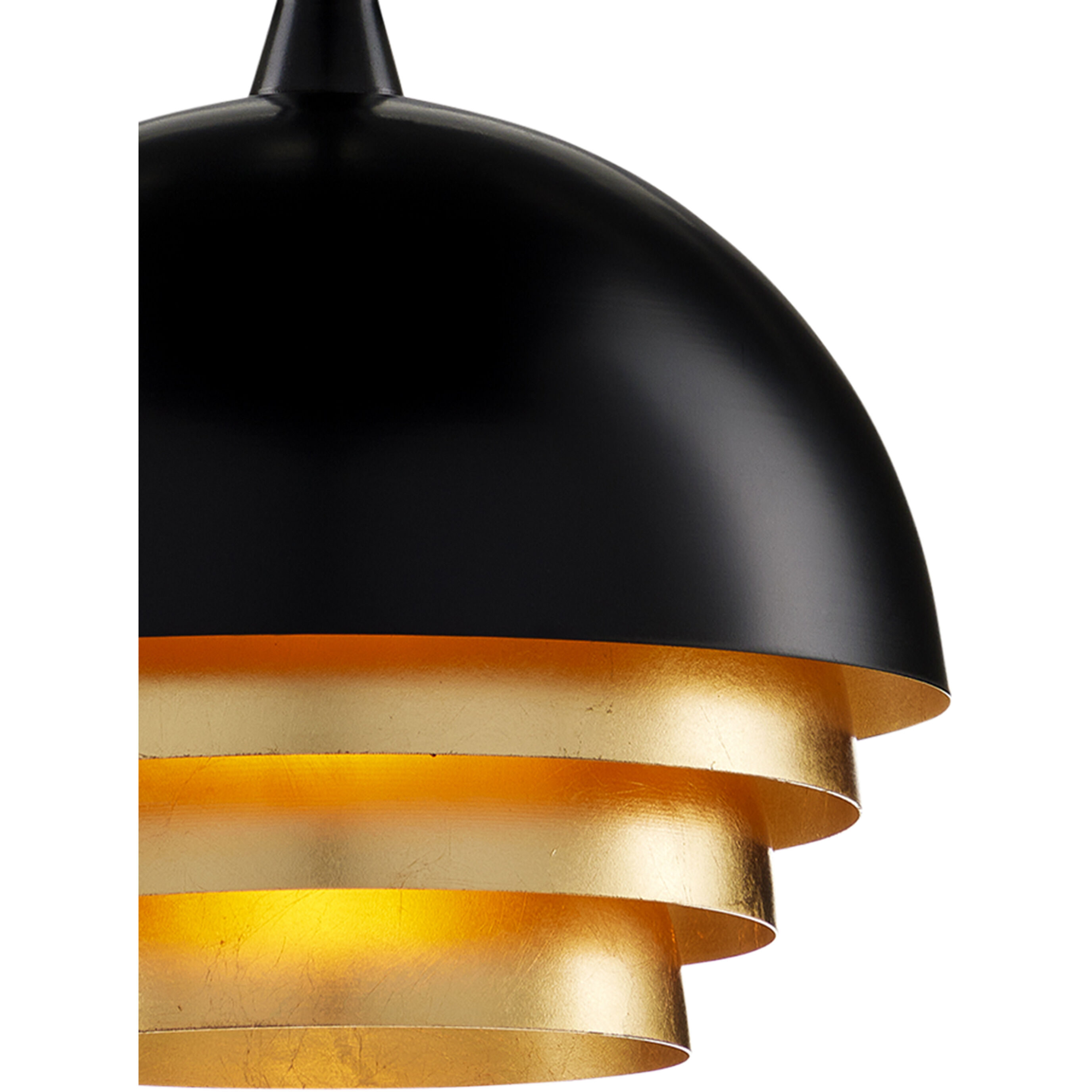 Salviati 1 Light 9.75 inch Black/Gold Leaf Pendant Ceiling Light