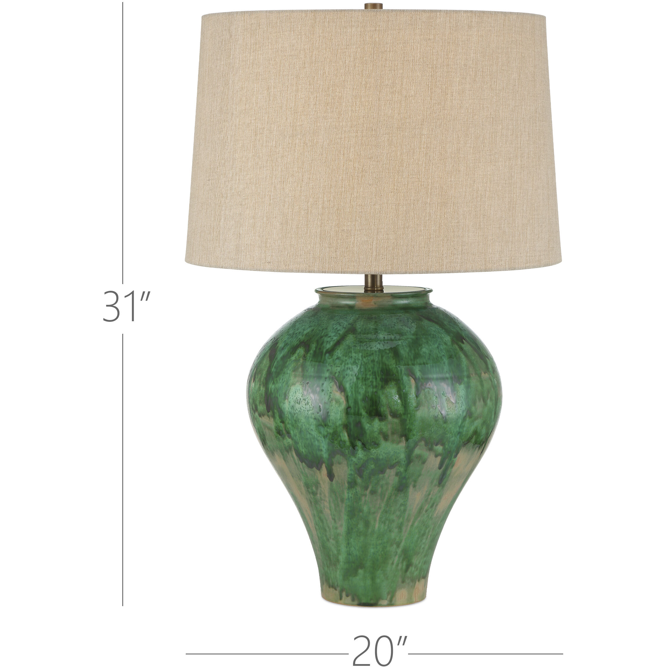 Blarney 31 inch 150.00 watt Green Table Lamp Portable Light