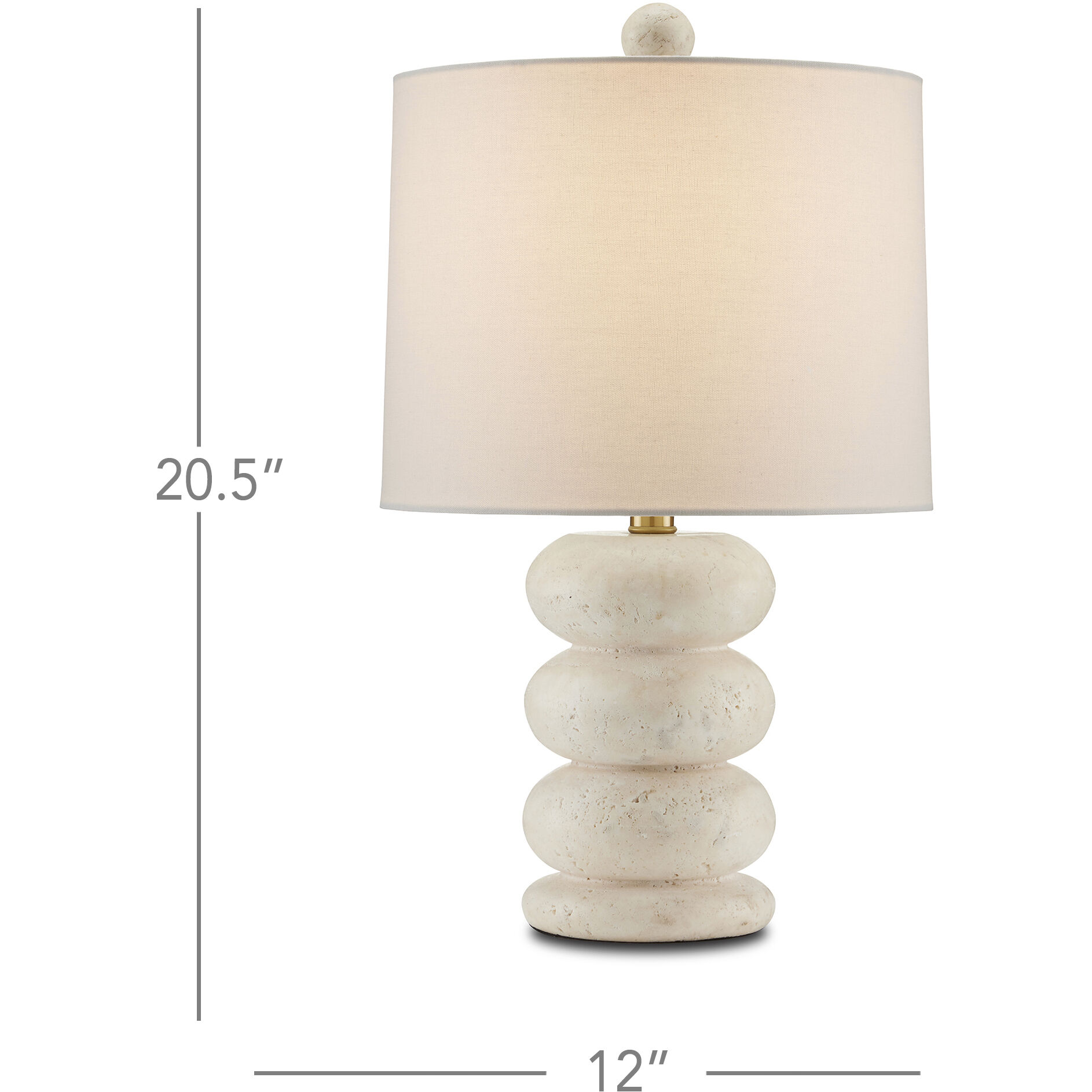 Girault 20.5 inch 150 watt Beige and Antique Brass Table Lamp Portable Light