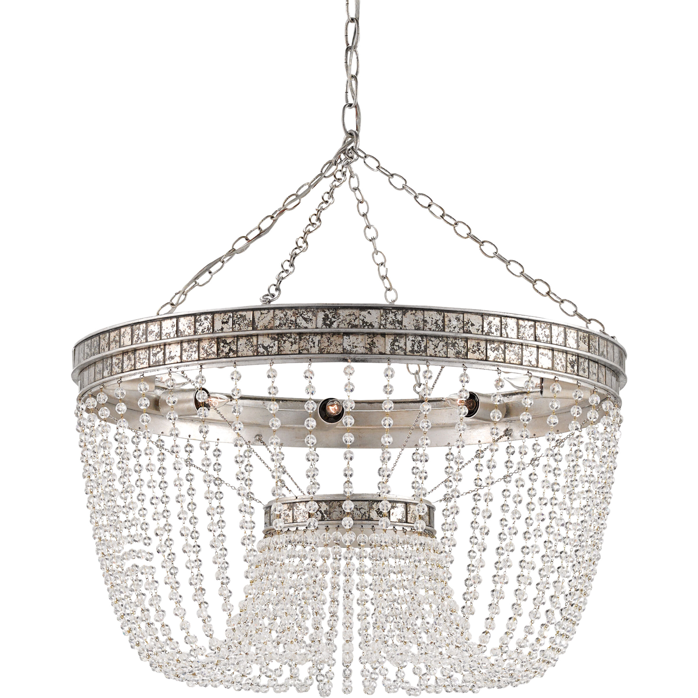 Highbrow 8 Light 24 inch Contemporary Silver Leaf/Distressed Silver Leaf Chandelier Ceiling Light