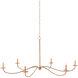Saxon 6 Light 60.75 inch Painted Rattan/Natural Rattan Chandelier Ceiling Light