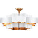 Grand Lotus 6 Light 30 inch Sugar White/Comtemoprary Gold Leaf Chandelier Ceiling Light, Convertible to Semi-Flush