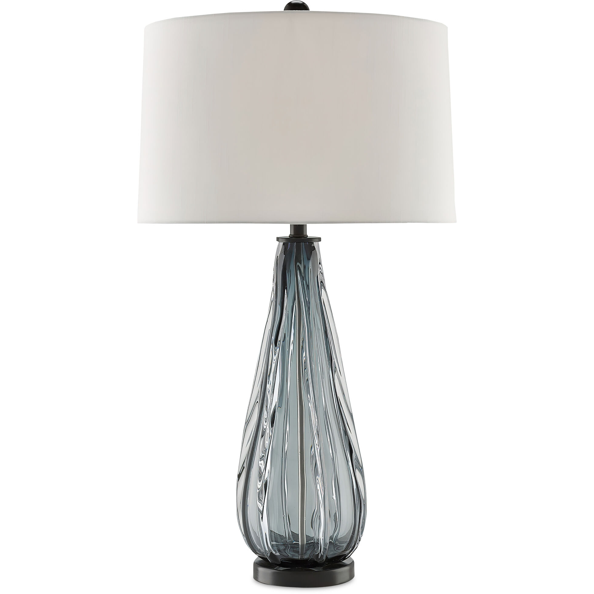 Nightcap 33.25 inch 150 watt Blue-Gray/Clear/Black Table Lamp Portable Light