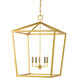 Denison 5 Light 32 inch Contemporary Gold Leaf Lantern Pendant Ceiling Light, Grande