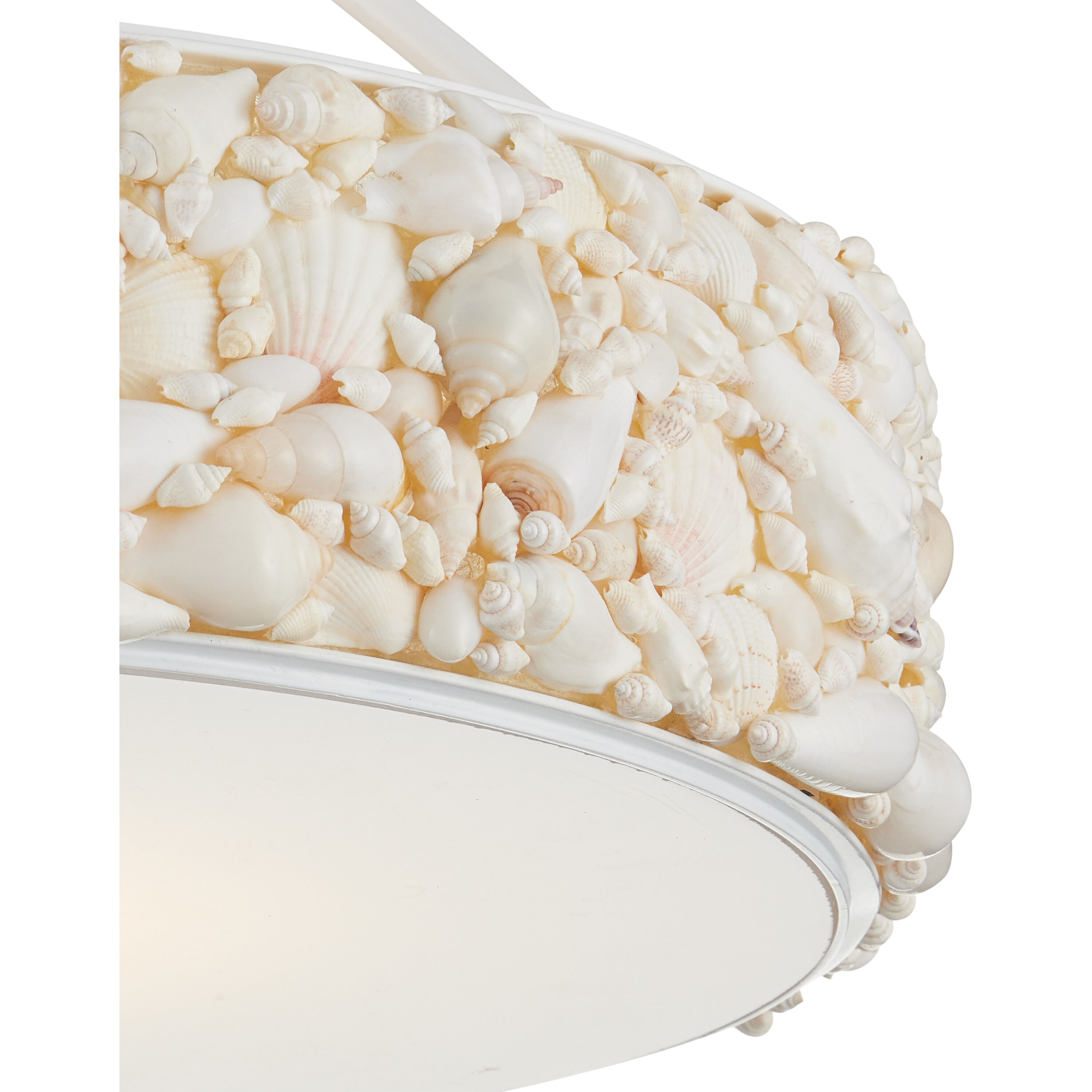 Turbinella 1 Light 18.5 inch Natural/Sugar White/White Semi-Flush Mount Ceiling Light