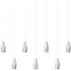 Posh 7 Light 57 inch White/Silver Multi-Drop Pendant Ceiling Light
