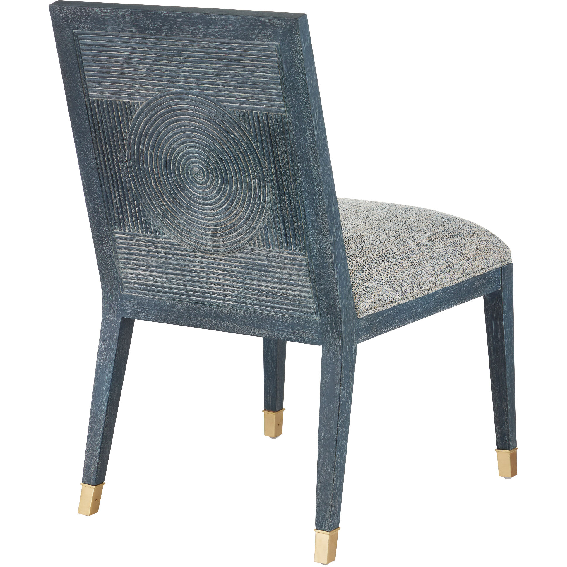 Santos Vintage Navy/Performance Barrett Dusk/Satin Brass Side Chair