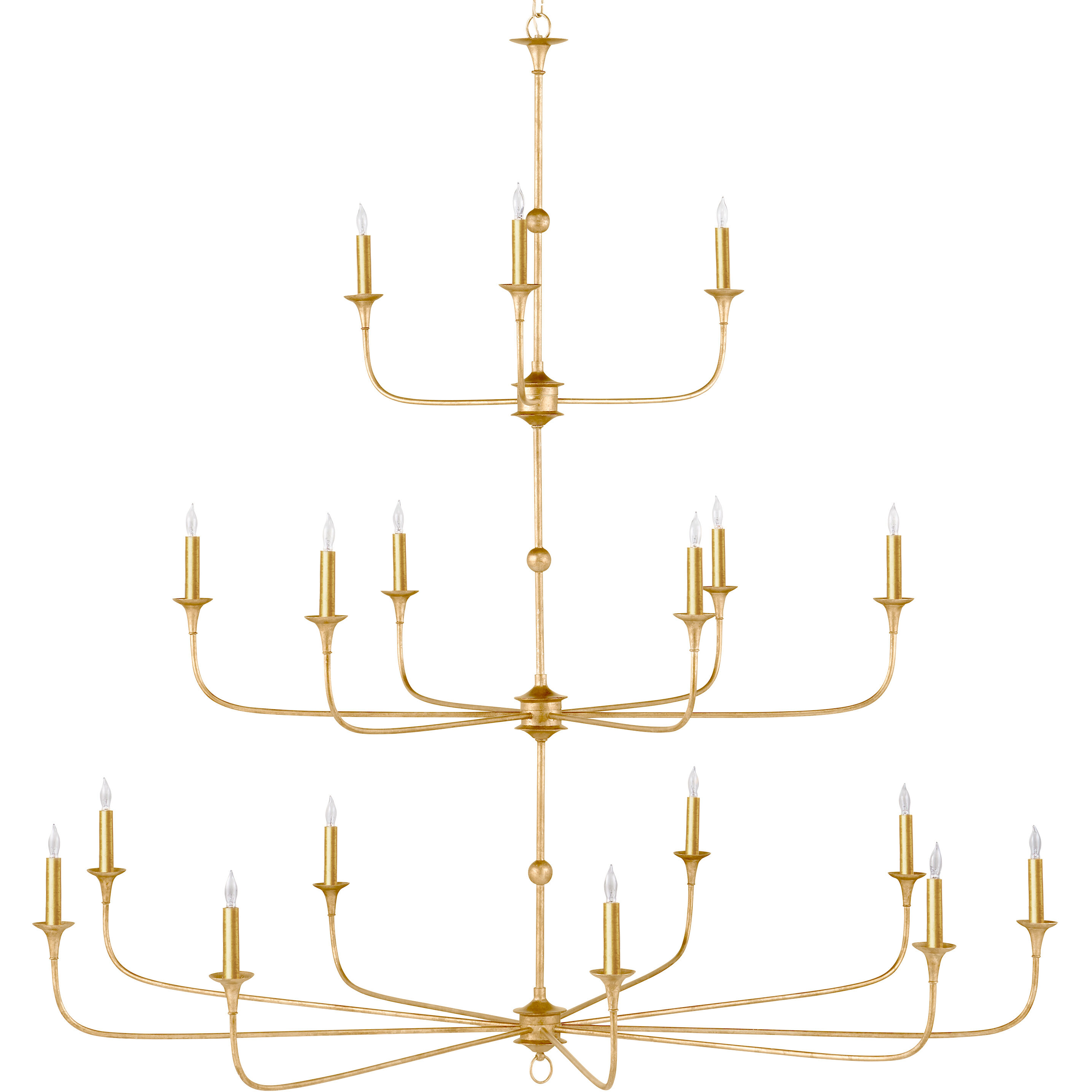 Nottaway 18 Light 60 inch Contemporary Gold Leaf/Contemporary Gold Chandelier Ceiling Light