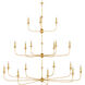 Nottaway 18 Light 60 inch Contemporary Gold Leaf/Contemporary Gold Chandelier Ceiling Light