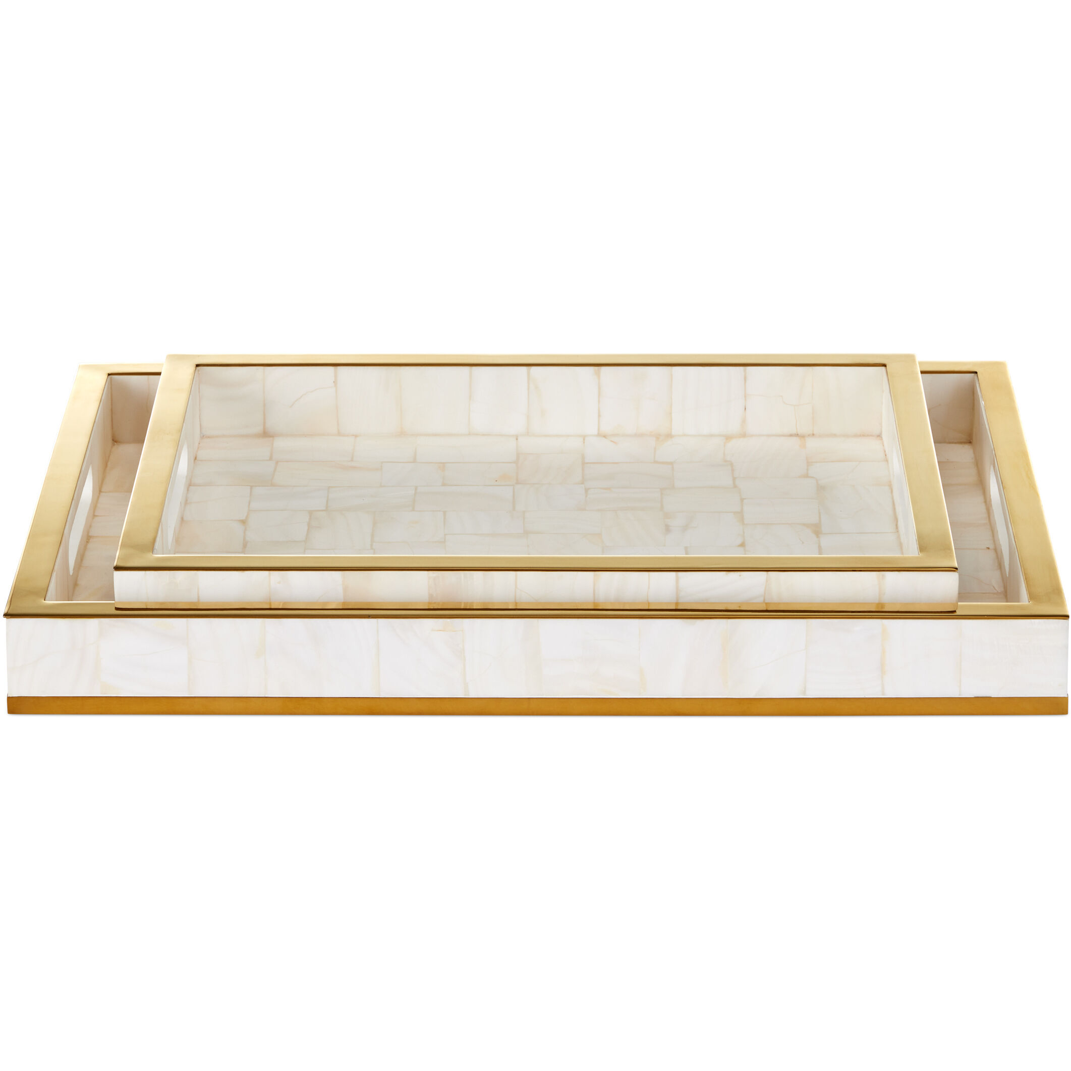 Casey Natural/Brass Trays, Set of 2