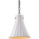 Jazz 1 Light 10 inch Satin Black/White Crackle Pendant Ceiling Light