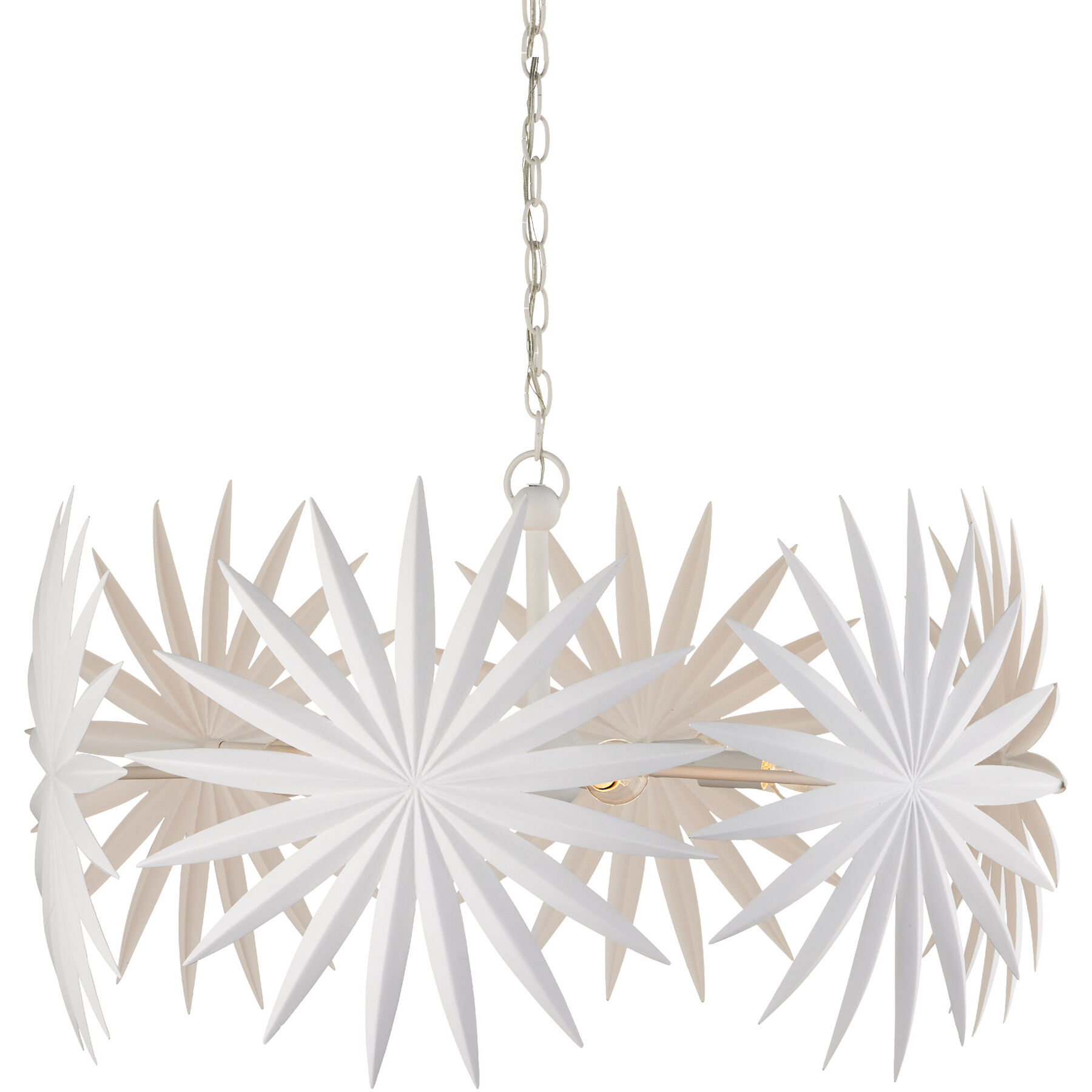 Bismarkia 6 Light 30 inch Gesso White Chandelier Ceiling Light, Small, Marjorie Skouras Collection