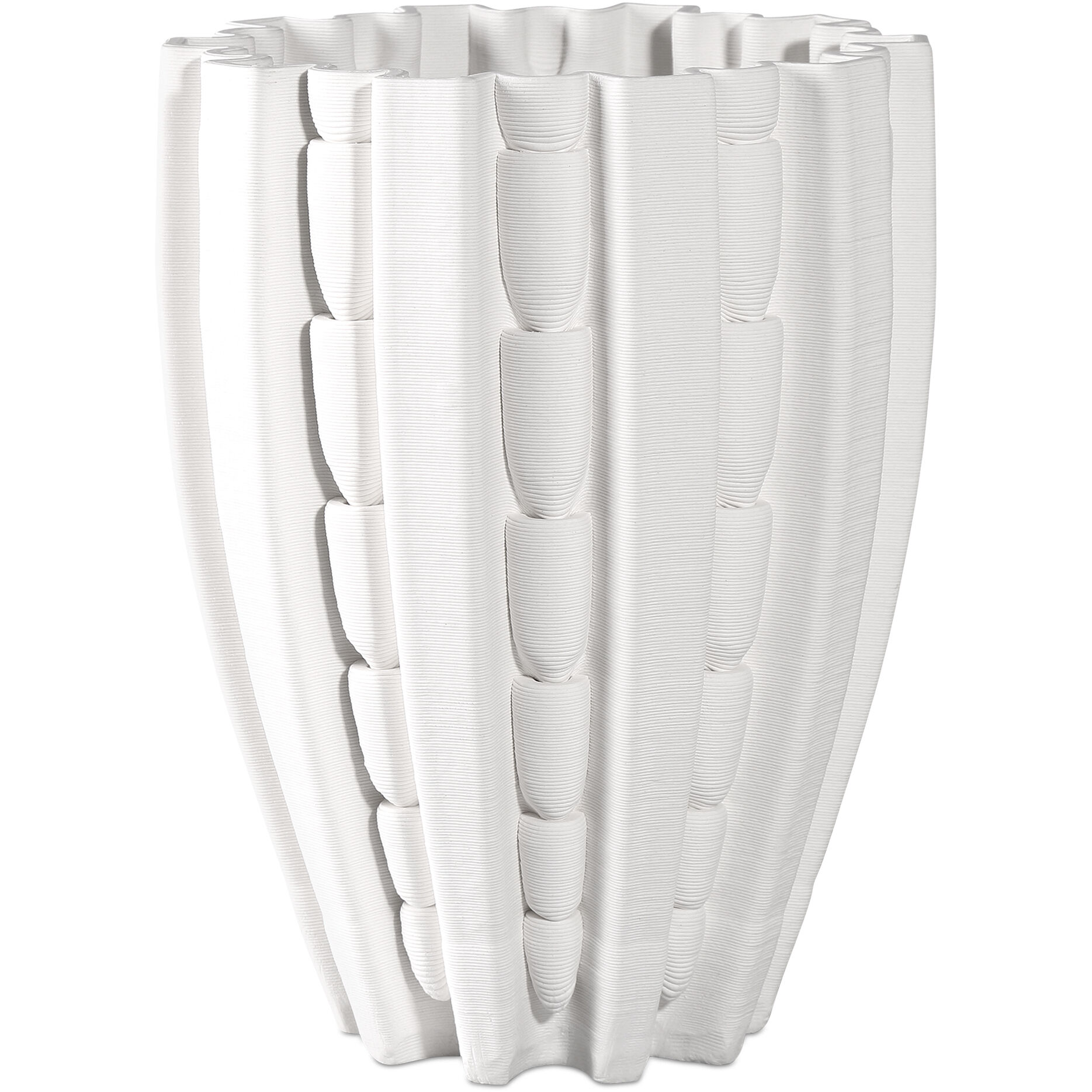 Fluted 10 X 6.5 inch Vase, Small